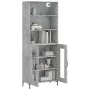 Aparador alto madera contrachapada gris hormigón 69,5x34x180 cm de vidaXL, Aparadores - Ref: Foro24-3189321, Precio: 131,51 €...