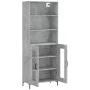 Aparador alto madera contrachapada gris hormigón 69,5x34x180 cm de vidaXL, Aparadores - Ref: Foro24-3189321, Precio: 131,51 €...