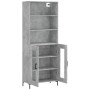 Aparador alto madera contrachapada gris hormigón 69,5x34x180 cm de vidaXL, Aparadores - Ref: Foro24-3189321, Precio: 139,98 €...