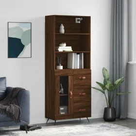 Aparador alto madera contrachapada marrón roble 69,5x34x180 cm de vidaXL, Aparadores - Ref: Foro24-3189484, Precio: 151,46 €,...
