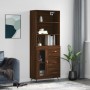 Aparador alto madera contrachapada marrón roble 69,5x34x180 cm de vidaXL, Aparadores - Ref: Foro24-3189484, Precio: 153,31 €,...
