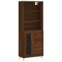 Aparador alto madera contrachapada marrón roble 69,5x34x180 cm de vidaXL, Aparadores - Ref: Foro24-3189484, Precio: 153,31 €,...