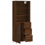 Aparador alto madera contrachapada marrón roble 69,5x34x180 cm de vidaXL, Aparadores - Ref: Foro24-3189484, Precio: 153,31 €,...