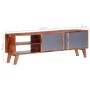 Mueble para TV madera maciza de Sheesham gris 140x30x35 cm de vidaXL, Muebles TV - Ref: Foro24-286369, Precio: 181,66 €, Desc...