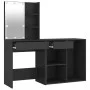 Tocador con LED y armario madera contrachapada negro de vidaXL, Tocadores para dormitorios - Ref: Foro24-3082018, Precio: 143...