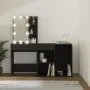Tocador con LED y armario madera contrachapada negro de vidaXL, Tocadores para dormitorios - Ref: Foro24-3082018, Precio: 143...