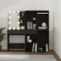 Schminktisch mit LED und schwarzen Sperrholzschränken von vidaXL, Schlafzimmerkommoden - Ref: Foro24-3082027, Preis: 195,29 €...