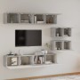Set de muebles de TV 6 pzas madera contrachapada gris hormigón en Muebles TV | Comprar online en Foru.es