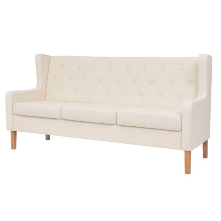 Sofá de 3 plazas de tela color blanco crema de vidaXL, Sofás - Ref: Foro24-245451, Precio: 391,25 €, Descuento: %