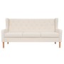 Sofá de 3 plazas de tela color blanco crema de vidaXL, Sofás - Ref: Foro24-245451, Precio: 391,25 €, Descuento: %