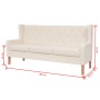 Sofá de 3 plazas de tela color blanco crema de vidaXL, Sofás - Ref: Foro24-245451, Precio: 391,25 €, Descuento: %