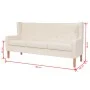 Sofá de 3 plazas de tela color blanco crema de vidaXL, Sofás - Ref: Foro24-245451, Precio: 385,35 €, Descuento: %