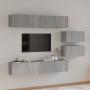 Set de muebles para TV 6 pzas madera contrachapada gris Sonoma en Muebles TV | Comprar online en Foru.es