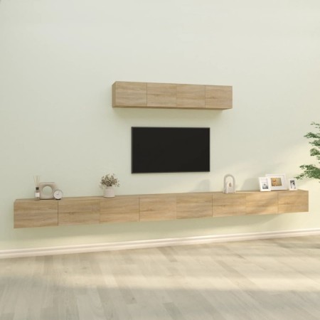 Set de muebles para TV 6 pzas madera contrachapada roble sonoma en Muebles TV | Comprar online en Foru.es