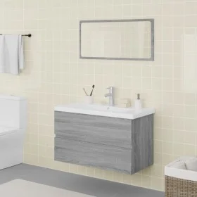 Set de muebles de baño madera contrachapada gris Sonoma de vidaXL, Muebles de baño - Ref: Foro24-3120349, Precio: 193,85 €, D...