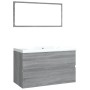 Set de muebles de baño madera contrachapada gris Sonoma de vidaXL, Muebles de baño - Ref: Foro24-3120349, Precio: 201,01 €, D...