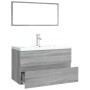 Set de muebles de baño madera contrachapada gris Sonoma de vidaXL, Muebles de baño - Ref: Foro24-3120349, Precio: 201,01 €, D...