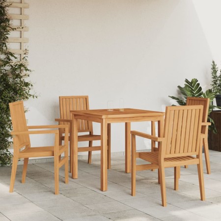 Sillas de jardín apilables 4 uds madera de teca 56,5x57,5x91 cm de vidaXL, Sillas de jardín - Ref: Foro24-3157901, Precio: 57...