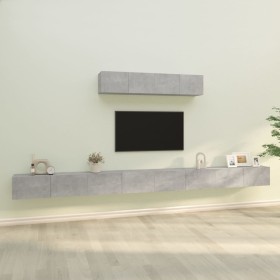 Set de muebles de TV 6 pzas madera contrachapada gris hormigón en Muebles TV | Comprar online en Foru.es