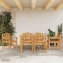 Sillas de jardín 6 uds madera maciza de teca 58x59x88 cm de vidaXL, Sillas de jardín - Ref: Foro24-3157905, Precio: 716,66 €,...