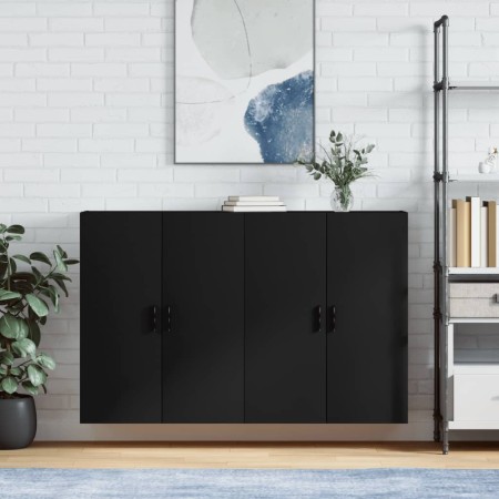 Armarios de pared 2 unidades negro 69,5x34x90 cm de vidaXL, Aparadores - Ref: Foro24-3195636, Precio: 138,28 €, Descuento: %