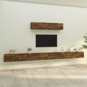 Set de muebles de TV 6 pzas madera contrachapada roble ahumado en Muebles TV | Comprar online en Foru.es