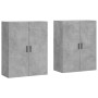Armario de pared 2 unidades gris hormigón 69,5x34x90 cm de vidaXL, Aparadores - Ref: Foro24-3195639, Precio: 125,50 €, Descue...