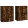 Armarios de pared 2 unidades roble ahumado 69,5x34x90 cm de vidaXL, Aparadores - Ref: Foro24-3195640, Precio: 124,59 €, Descu...