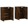 Armarios de pared 2 unidades roble ahumado 69,5x34x90 cm de vidaXL, Aparadores - Ref: Foro24-3195640, Precio: 124,59 €, Descu...