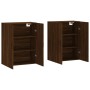 Armarios de pared 2 unidades marrón roble 69,5x34x90 cm de vidaXL, Aparadores - Ref: Foro24-3195642, Precio: 130,18 €, Descue...