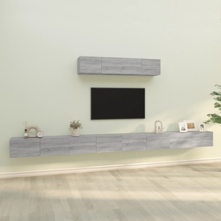Set de muebles para TV 6 pzas madera contrachapada gris Sonoma en Muebles TV | Comprar online en Foru.es