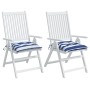 Cojines de silla 2 uds tela Oxford rayas azul blanco 50x50x7 cm de vidaXL, Cojines para sillas y sofás - Ref: Foro24-361543, ...