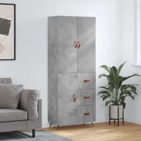 Aparador alto madera contrachapada gris hormigón 69,5x34x180 cm de vidaXL, Aparadores - Ref: Foro24-3195879, Precio: 165,79 €...