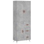 Aparador alto madera contrachapada gris hormigón 69,5x34x180 cm de vidaXL, Aparadores - Ref: Foro24-3195879, Precio: 167,97 €...