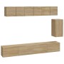 Set de muebles para TV 6 pzas madera contrachapada roble sonoma en Muebles TV | Comprar online en Foru.es