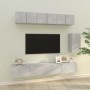 Set de muebles de TV 6 pzas madera contrachapada gris hormigón en Muebles TV | Comprar online en Foru.es