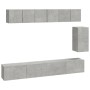 Set de muebles de TV 6 pzas madera contrachapada gris hormigón en Muebles TV | Comprar online en Foru.es