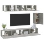 Set de muebles de TV 6 pzas madera contrachapada gris hormigón en Muebles TV | Comprar online en Foru.es
