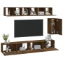 Set de muebles de TV 6 pzas madera contrachapada roble ahumado en Muebles TV | Comprar online en Foru.es