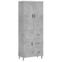 Aparador alto madera contrachapada gris hormigón 69,5x34x180 cm de vidaXL, Aparadores - Ref: Foro24-3195919, Precio: 164,11 €...