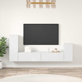 Set de muebles para TV 4 piezas madera contrachapada blanco en Muebles TV | Comprar online en Foru.es