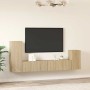 Set de muebles para TV 4 pzas madera contrachapada roble Sonoma en Muebles TV | Comprar online en Foru.es