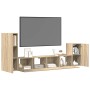 Set de muebles para TV 4 pzas madera contrachapada roble Sonoma en Muebles TV | Comprar online en Foru.es