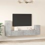 Set de muebles de TV 4 pzas madera contrachapada gris hormigón en Muebles TV | Comprar online en Foru.es
