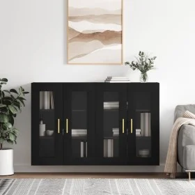 Armarios de pared 2 uds madera de ingeniería negro de vidaXL, Aparadores - Ref: Foro24-3197930, Precio: 158,35 €, Descuento: %