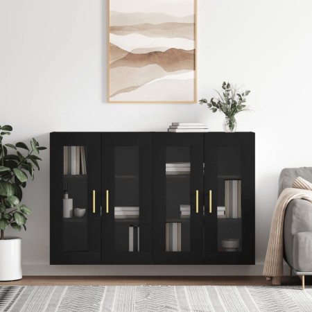 Armarios de pared 2 uds madera de ingeniería negro de vidaXL, Aparadores - Ref: Foro24-3197930, Precio: 159,49 €, Descuento: %