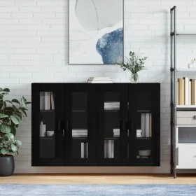 Wandschränke, 2 Stück, schwarzes Holzwerkstoff von vidaXL, Sideboards - Ref: Foro24-3197938, Preis: 177,42 €, Rabatt: %