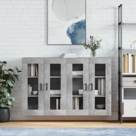 Wandschränke 2 Stück betongraues Holzwerkstoff von vidaXL, Sideboards - Ref: Foro24-3197941, Preis: 168,99 €, Rabatt: %