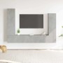 Set de muebles de TV 4 pzas madera contrachapada gris hormigón en Muebles TV | Comprar online en Foru.es