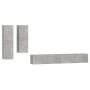 Set de muebles de TV 4 pzas madera contrachapada gris hormigón en Muebles TV | Comprar online en Foru.es
